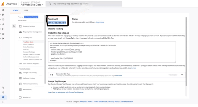 Accessing the Tracking ID